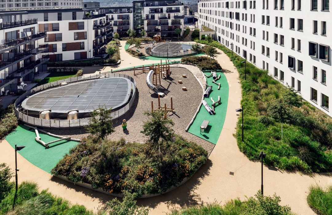 Dachterrasse des Milaneo-Centers Stuttgart mit Terraway®-Belag
